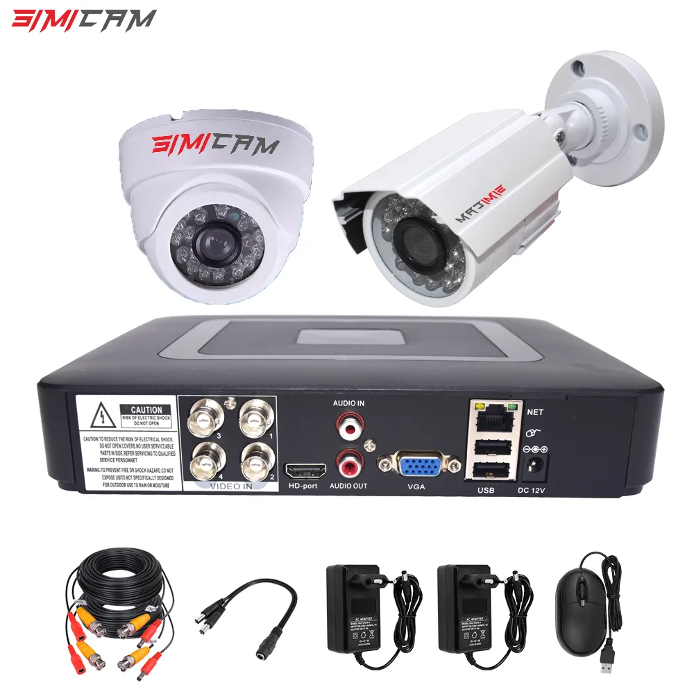 4CH DVR CCTV 보안 카메라 시스템 아날로그 AHD 카메라 키트 1200TVL, 돔 불릿 1080P 2MP 5in1 DVR 비디오 감시 세트 2 피스 title=4CH DVR CCTV 보안 카메라 시스템 아날로그 AHD 카메라 키트 1200TVL, 돔 불릿 1080P 2MP 5in1 DVR 비디오 감시 세트 2 피스 