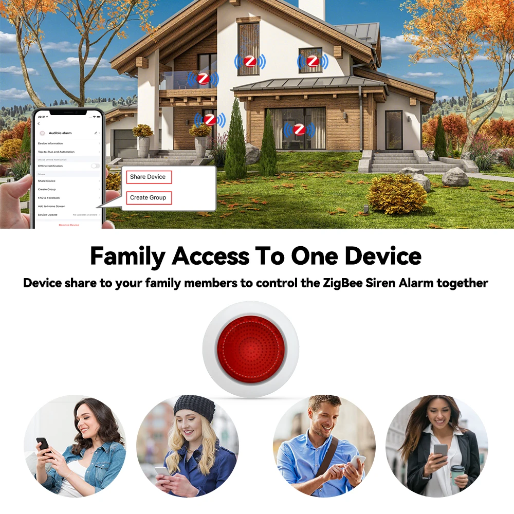 Meian 무선 사운드 플래시 알람 사이렌, Tuya Zigbee, 110V, 220V, Sirena Alarma, 100dB 알람 시스템, 보안 스마트 라이프 제어