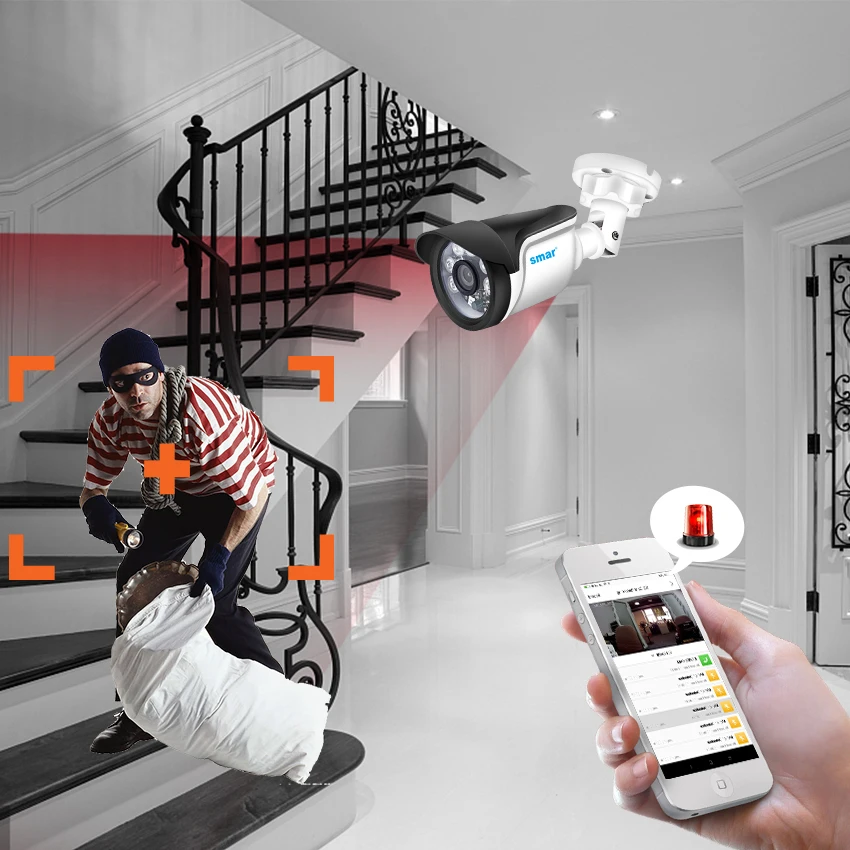 Smar H.264 POE IP 카메라 야외 960P 1080P 보안 카메라 ICR Onvif POE 48V 옵션, 24 시간 비디오 감시