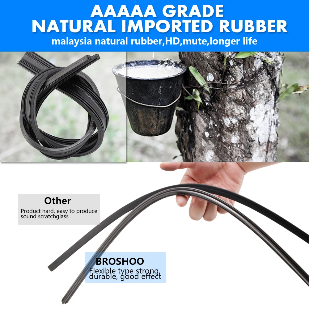 자동차 와이퍼 블레이드 앞유리 스트립, FR 인서트 천연 고무 스트립, 자동차 액세서리, 14