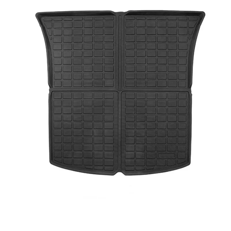 TEFUN TPE 시트 커버 및 트렁크 매트, 발차기 방지 매트, 뒷좌석 등 보호대, 발 패드, 테슬라 모델 Y 2022 액세서리