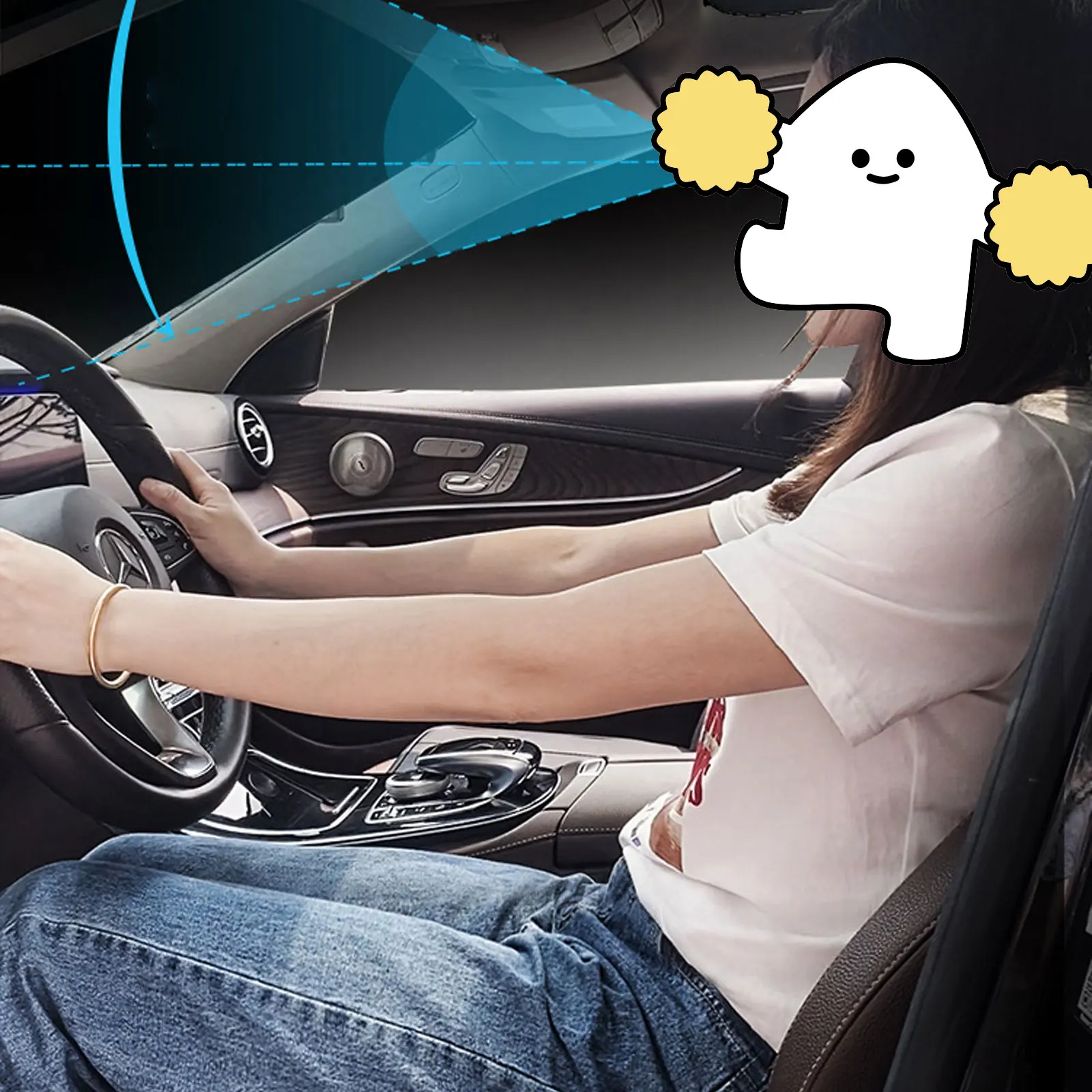 차량용 시트 쿠션 패드, 운전 시야 확대, 슬로프 부스터 시트 쿠션, 여름