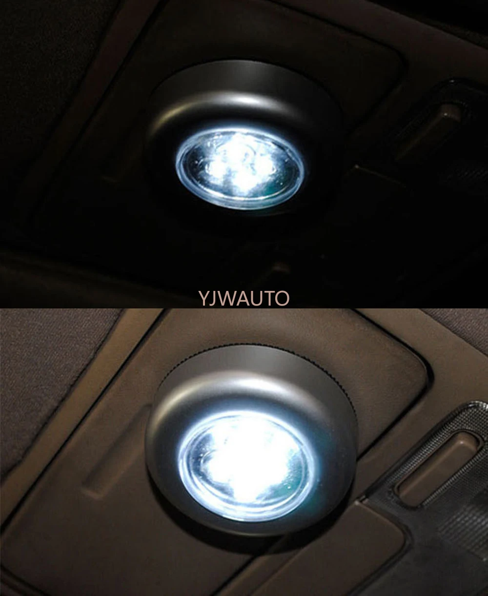 LED 무선 스틱-온 탭 라이트 무선 터치 램프 실내 옥외 옷장 스토리지 룸 자동차 (Batteris 포함되지 않음)