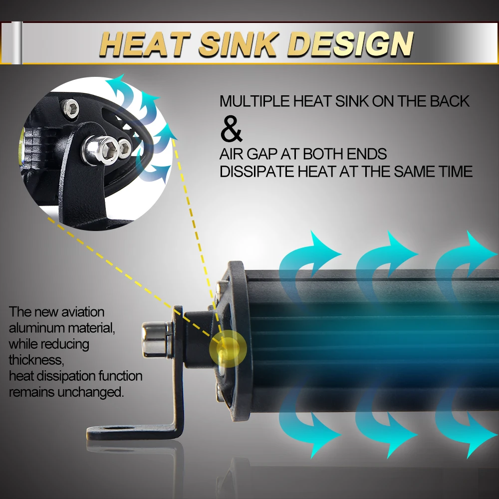 CO LIGHT LED 라이트 바 스팟 플러드 콤보, SUV 4X4 오프로드 작업등 램프, 6D 슬림, 12V, 8 인치, 14 인치, 20 인치, 26 인치, 32 인치, 38 인치, 44 인치, 50 인치