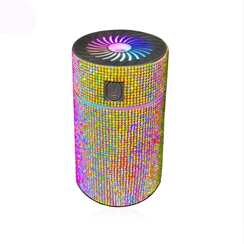 럭셔리 다이아몬드 자동차 디퓨저 가습기, LED 조명 포함, 자동 공기 청정기, 아로마 테라피 디퓨저, 공기 청정기, 자동차 액세서리