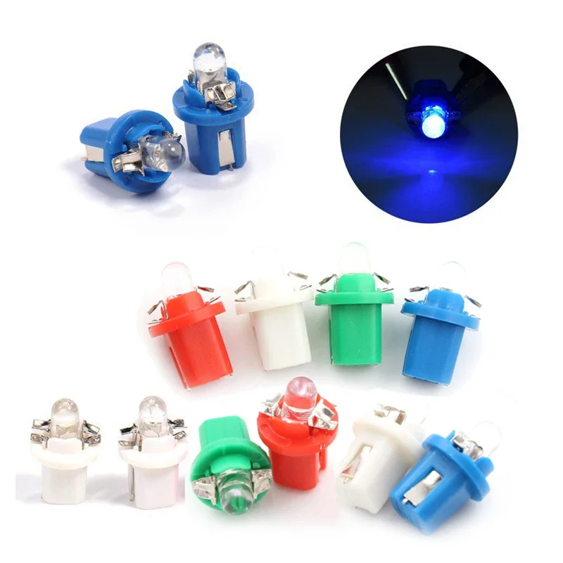 T5 LED B8.5D 1SMD 자동차 LED 조명 대시 보드 속도계 악기 전구 12V, 10 개