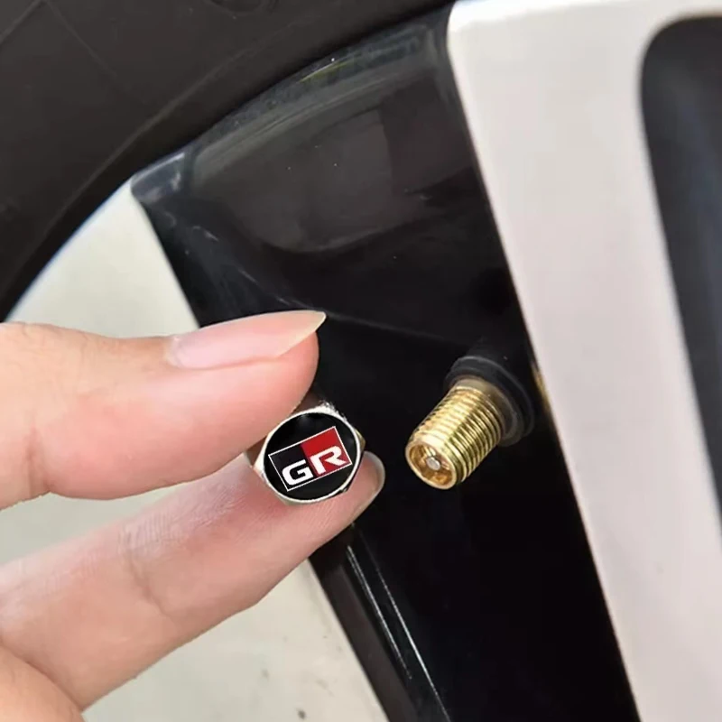 자동차 휠 타이어 스템 에어 밸브 캡 림 플러그, 도요타 GR 스포츠 가주 레이싱 야리스 코롤라 힐럭스 수프라 C-HR 86 타이어 액세서리