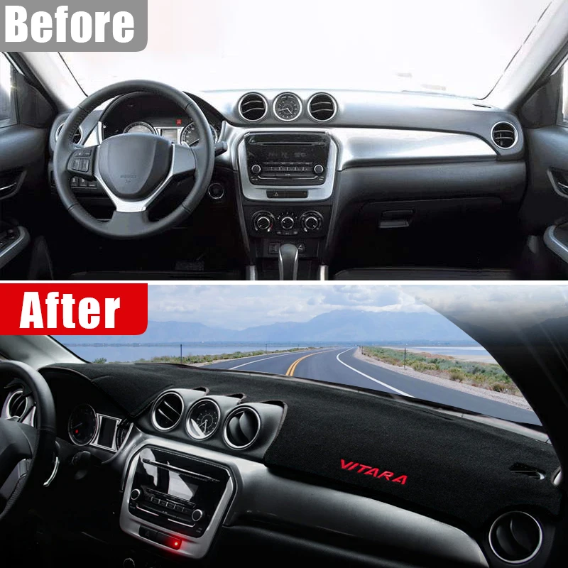 Suzuki Vitara LY 하이브리드 2015 2016-2020 2021 2022 자동차 대시 보드 커버 매트, 썬 쉐이드 패드, 악기 패널 카펫 액세서리