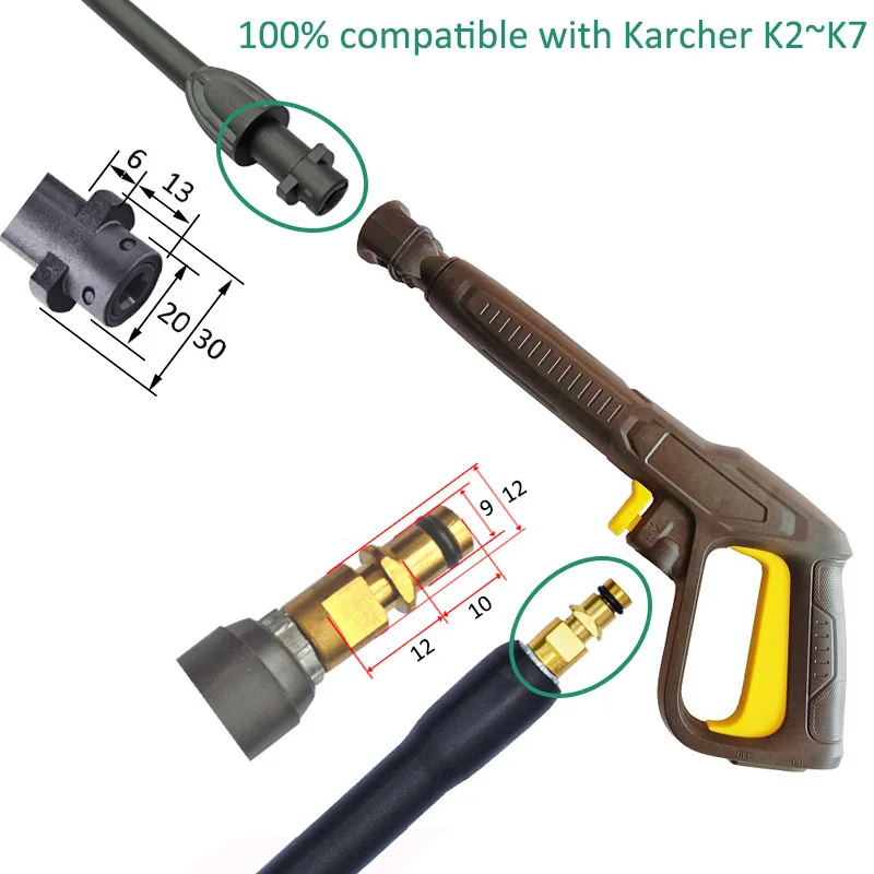 Karcher K 시리즈용 고압 스프레이건, 세차 물총 청소 스템 폼 포트, 조정 가능한 과급 터보 건 헤드
