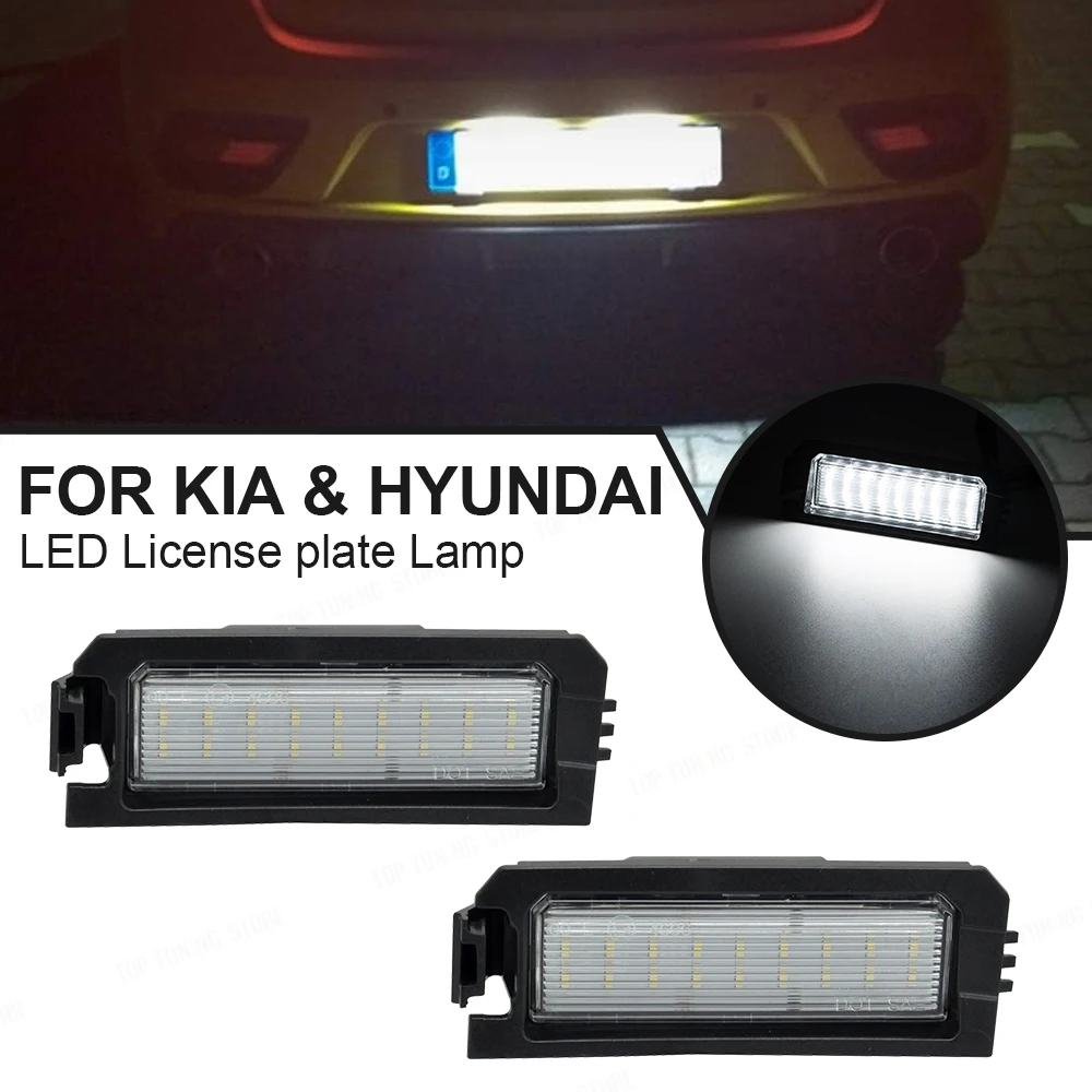 현대 엘란트라 N GT i30 PDE 소나타 벨로스터용 LED 번호판 조명, 기아 K5 리오 니로 카덴츠용 번호판 램프, 2 개 title=현대 엘란트라 N GT i30 PDE 소나타 벨로스터용 LED 번호판 조명, 기아 K5 리오 니로 카덴츠용 번호판 램프, 2 개