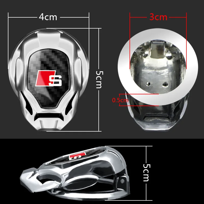 자동차 엔진 원 버튼 시동 스위치 버튼 장식 스티커, 아우디 S A1 A3 A4 A5 A6 RS TT S4 S5 S6 S7 Q3 Q5 Q7 C5 C6 B4 B5