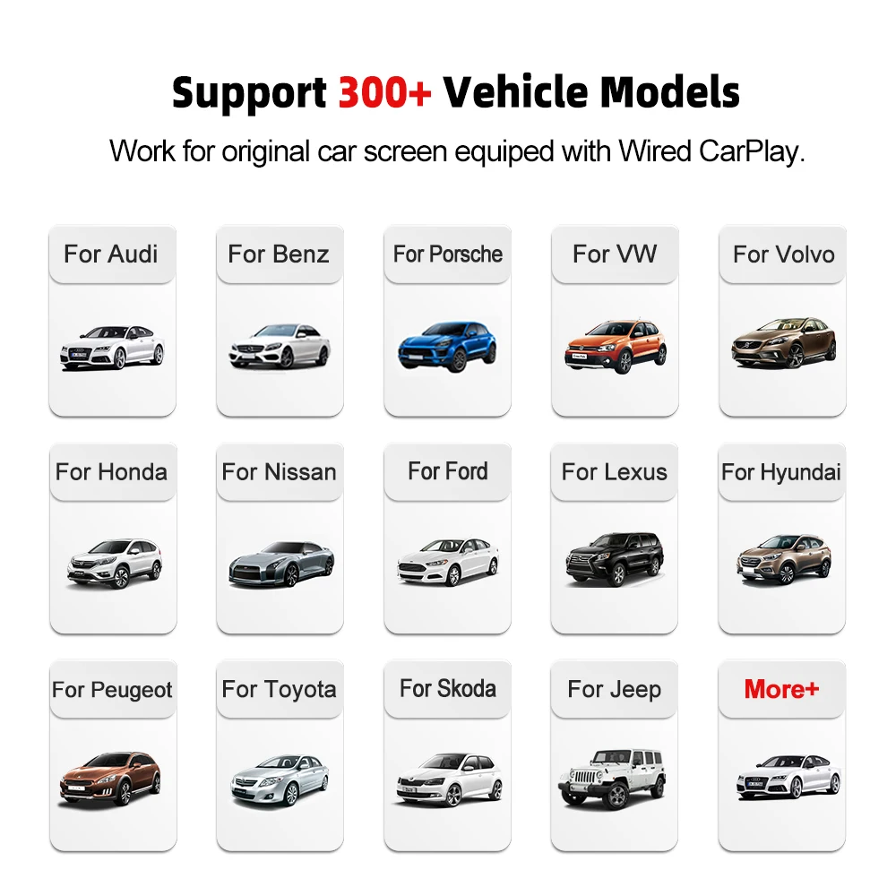 CarlinKit 5.0 3.0 카플레이 무선 어댑터, Ai 박스, 아우디, 마쓰다, 포르쉐, 폭스바겐, 볼보, 시트로엥, 닛산, 기아용, 5GWifi