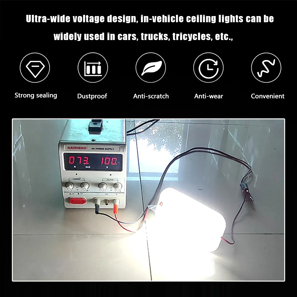 차량 인테리어 돔 지붕 천장 독서등, 48LED, 12V-85V, 자동차 인테리어 조명, 신제품