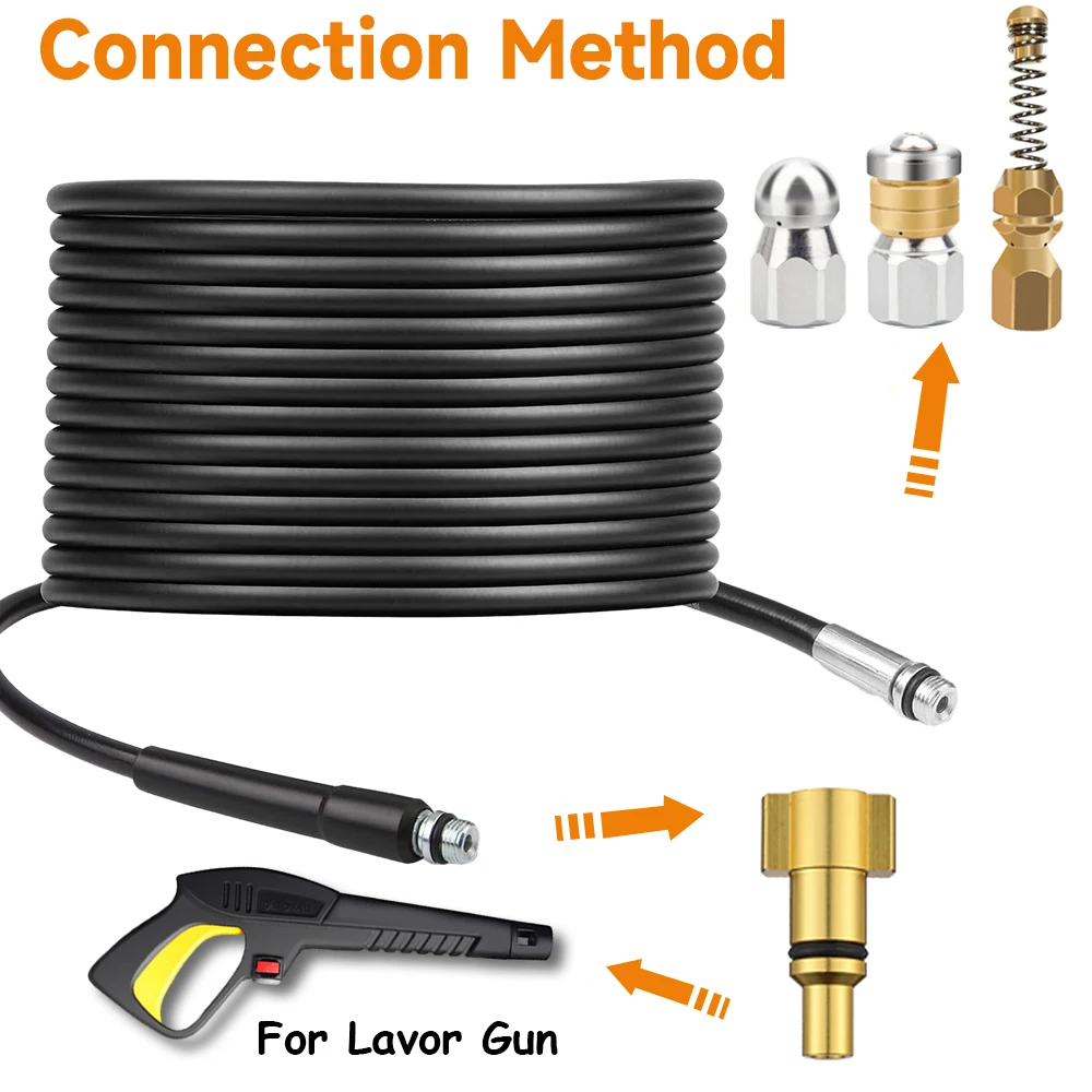 용암 공원 해머용 고압 세척기 배수관, 하수구 청소 호스, 하수구 워터 제터 키트, 세척기 노즐