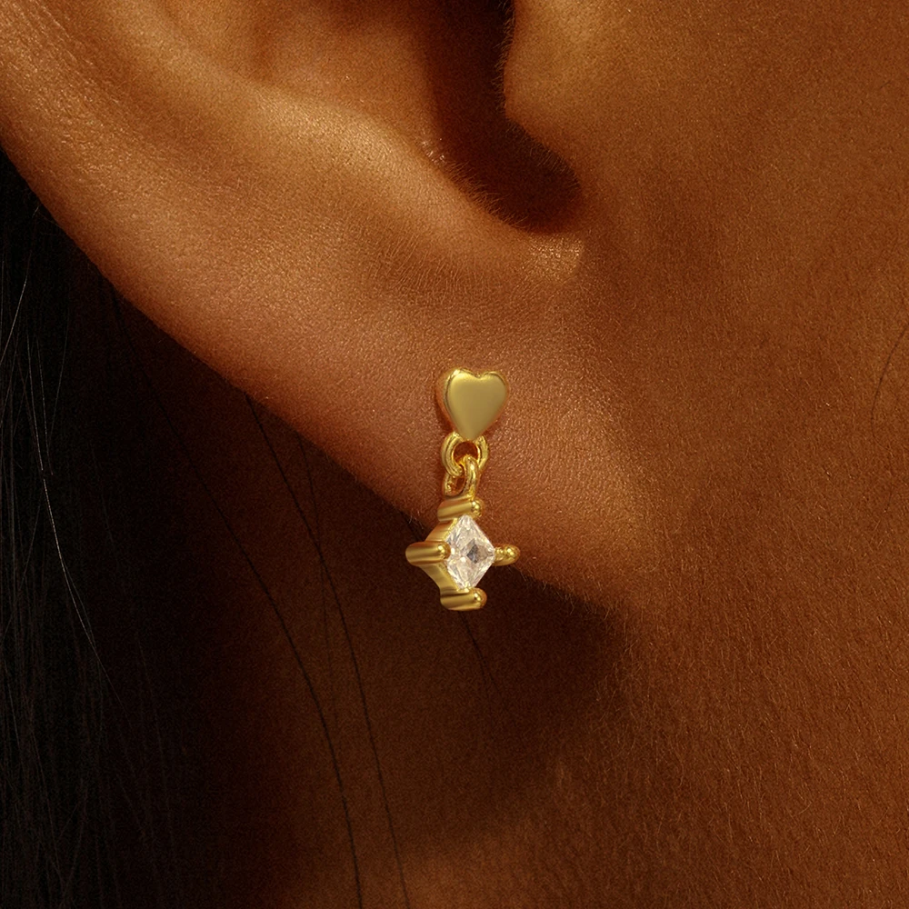 CANNER 여성용 925 스털링 실버 태슬 체인, 스타 미니 지르콘 플랫 피어싱 스터드 귀걸이, 소녀 귀뼈 쥬얼리 선물, 신제품