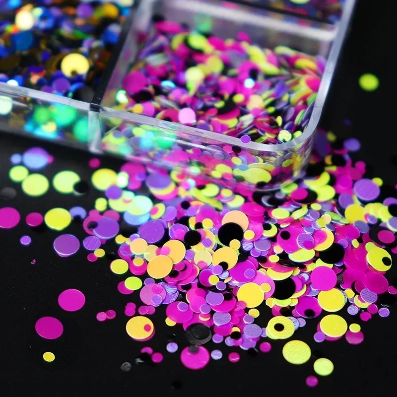 홀로그램 라운드 수지 장식 조각, 버블 반짝이 수지 필링 안료 필러, 에폭시 수지 금형 DIY 쥬얼리 액세서리 만들기