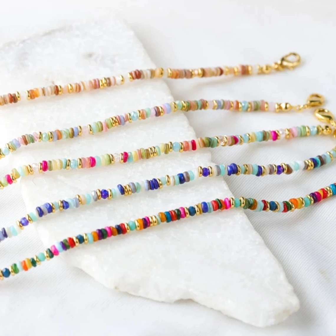 KKBEAD 여성용 보헤미안 팔찌, 다채로운 쉘 DI 비즈, 여름 해변 Y2k 쥬얼리 선물