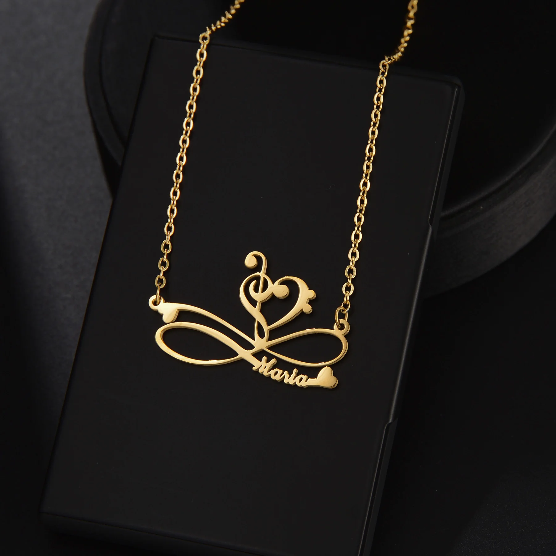 Acheerup 여성을 위한 맞춤형 1-2 이름 목걸이 맞춤형 인피니티 체인 펜던트, 스테인레스 스틸 쥬얼리, 발렌타인 데이 선물