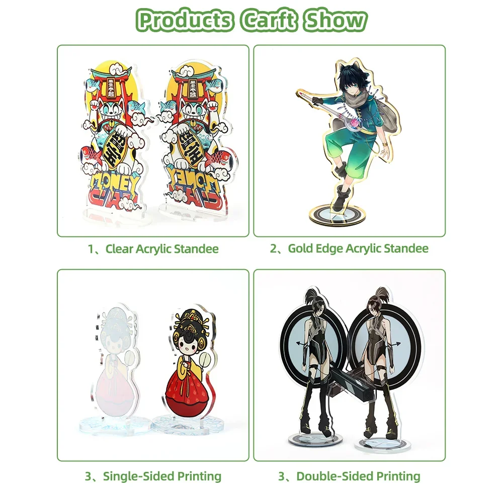 맞춤형 투명 아크릴 스탠드, 애니메이션 만화 캐릭터 스탠딩, 투명 양면 인쇄 사진 스탠드