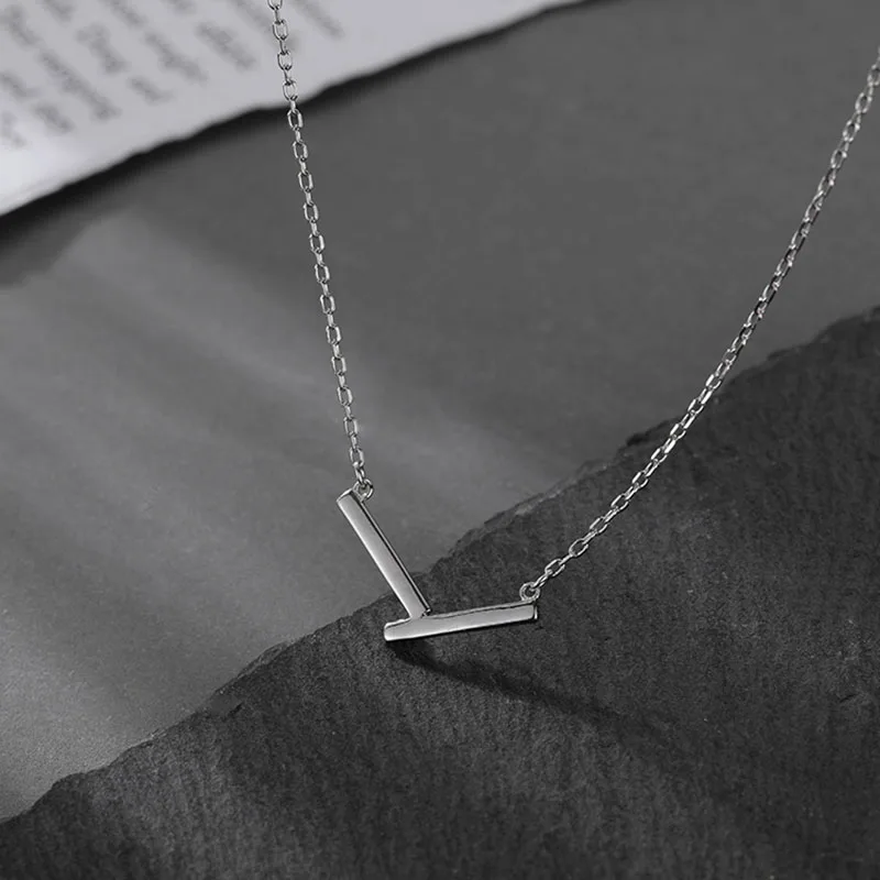 925 스털링 실버 기하학적 모양 목걸이, 선형 펜던트, 초커 파티 선물, 여성 패션 주얼리, 핫 세일