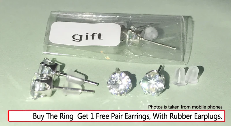 인증 받은 럭셔리 18K 화이트 골드 채워진 라운드 2 캐럿 지르콘 다이아몬드 반지, 신부 웨딩 밴드, 여성 액세서리 선물 쥬얼리