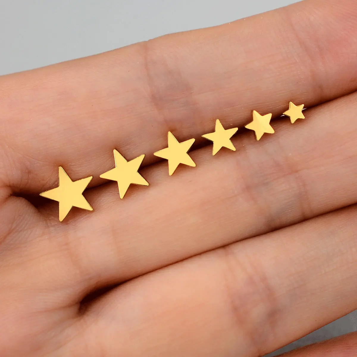 여성용 스테인레스 스틸 기하학 귀걸이, 블랙 스몰 스타 피어싱 이어 스터드, 힙합 펑크 파티 쥬얼리, 패션, 3-8mm, 2 개