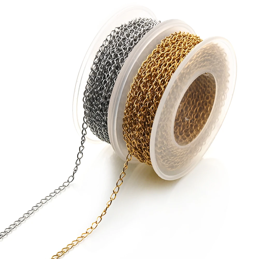 DIY 쥬얼리 결과물용 스테인리스 스틸 테일 체인, 5 미터 절대 바래지 않음, 수제 용품, 쥬얼리 용품 title=DIY 쥬얼리 결과물용 스테인리스 스틸 테일 체인, 5 미터 절대 바래지 않음, 수제 용품, 쥬얼리 용품