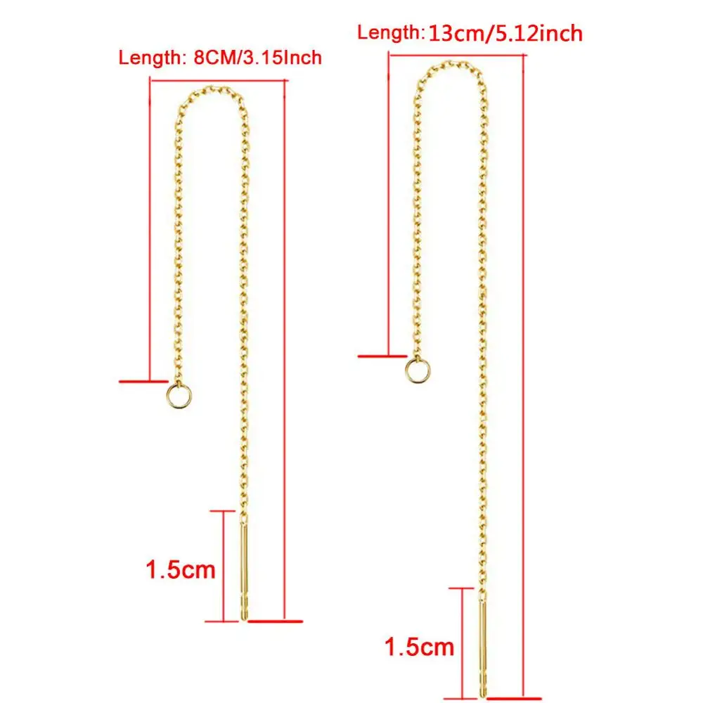 쥬얼리 DIY 제작용 스테인리스 스틸 스레더 체인 귀걸이, 드롭 귀걸이, 태슬 체인 액세서리, 로트당 10 개