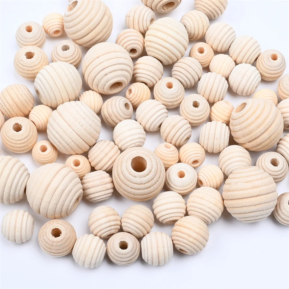 천연 미완성 스레드 나무 비즈, 라운드 우드 벌집 비즈, 쥬얼리 제작용, DIY 팔찌 술 공예, 18mm title=천연 미완성 스레드 나무 비즈, 라운드 우드 벌집 비즈, 쥬얼리 제작용, DIY 팔찌 술 공예, 18mm