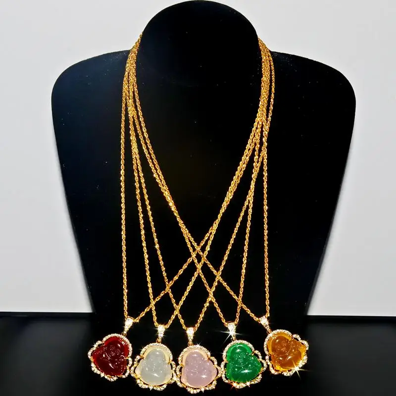 여성용 핑크 화이트 부다 목걸이, 절묘한 중국 스타일, Maitreya Buddah 목걸이 펜던트, 여성 선물 title=여성용 핑크 화이트 부다 목걸이, 절묘한 중국 스타일, Maitreya Buddah 목걸이 펜던트, 여성 선물 