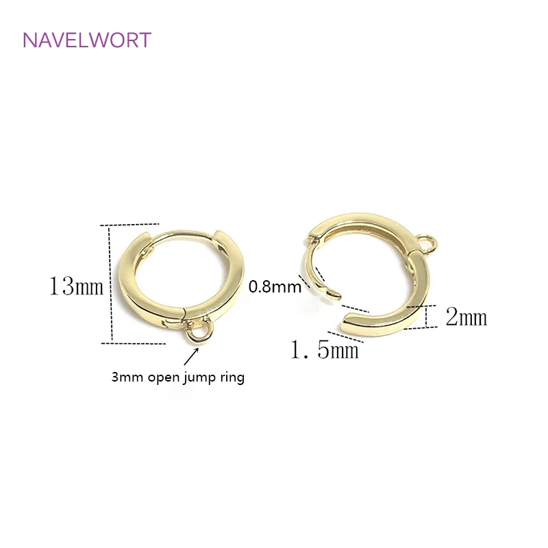 주얼리 제작용 14K 금도금 라운드 후프 귀걸이, 귀걸이 제작 용품, DIY 귀걸이 피팅 액세서리
