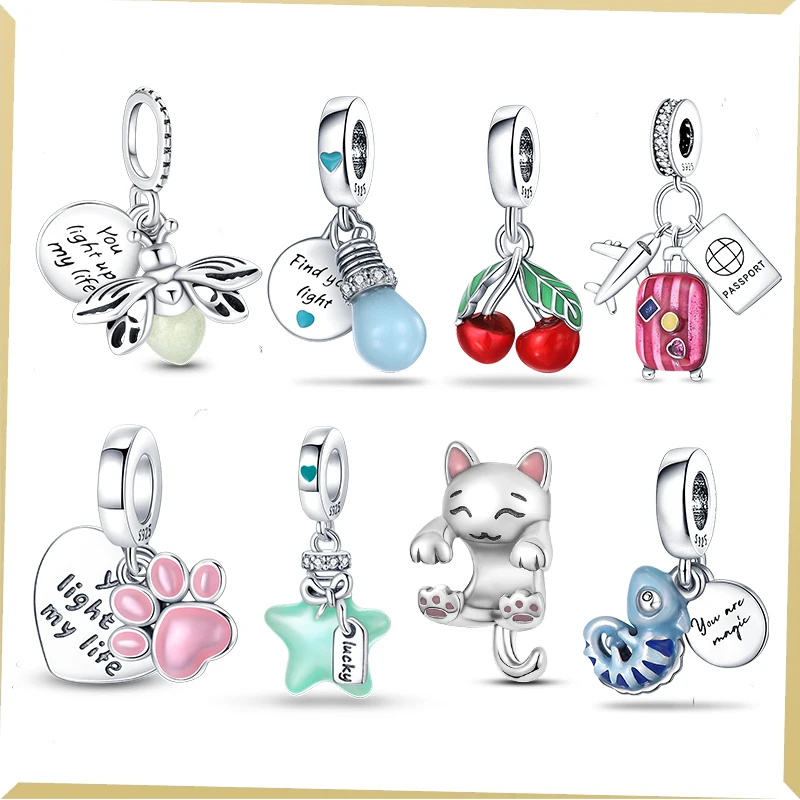 여성용 925 스털링 실버 핏 참, 판도라 925 오리지널 팔찌, 빛나는 펜던트 비즈, DIY 보석 선물, 인기 title=여성용 925 스털링 실버 핏 참, 판도라 925 오리지널 팔찌, 빛나는 펜던트 비즈, DIY 보석 선물, 인기 