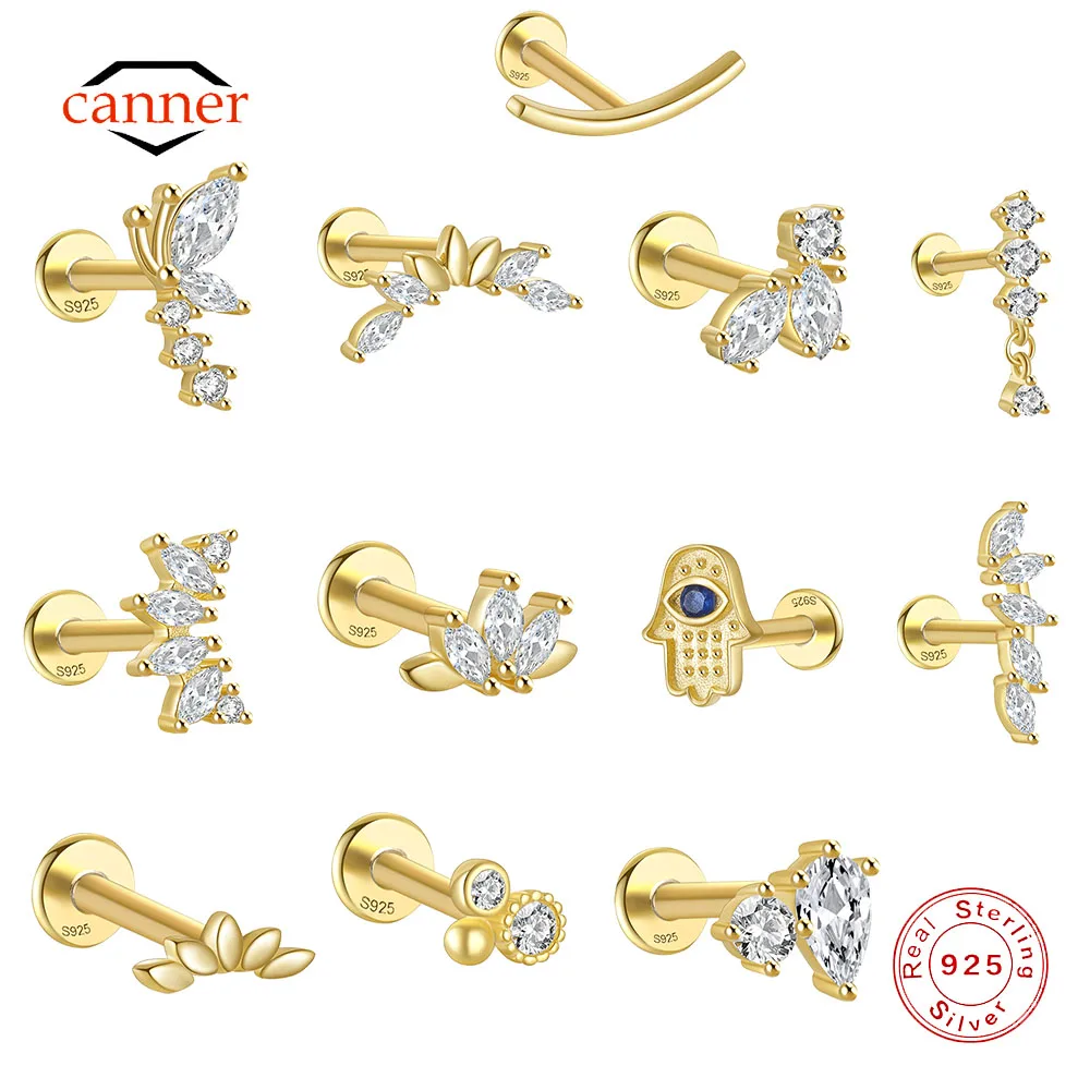 CANNER 여성용 피어싱 925 스털링 실버 스몰 스터드 귀걸이, 트렌디한 귀 연골 파인 주얼리, 귀걸이 2023 선물, 1 개, 신제품 title=CANNER 여성용 피어싱 925 스털링 실버 스몰 스터드 귀걸이, 트렌디한 귀 연골 파인 주얼리, 귀걸이 2023 선물, 1 개, 신제품 