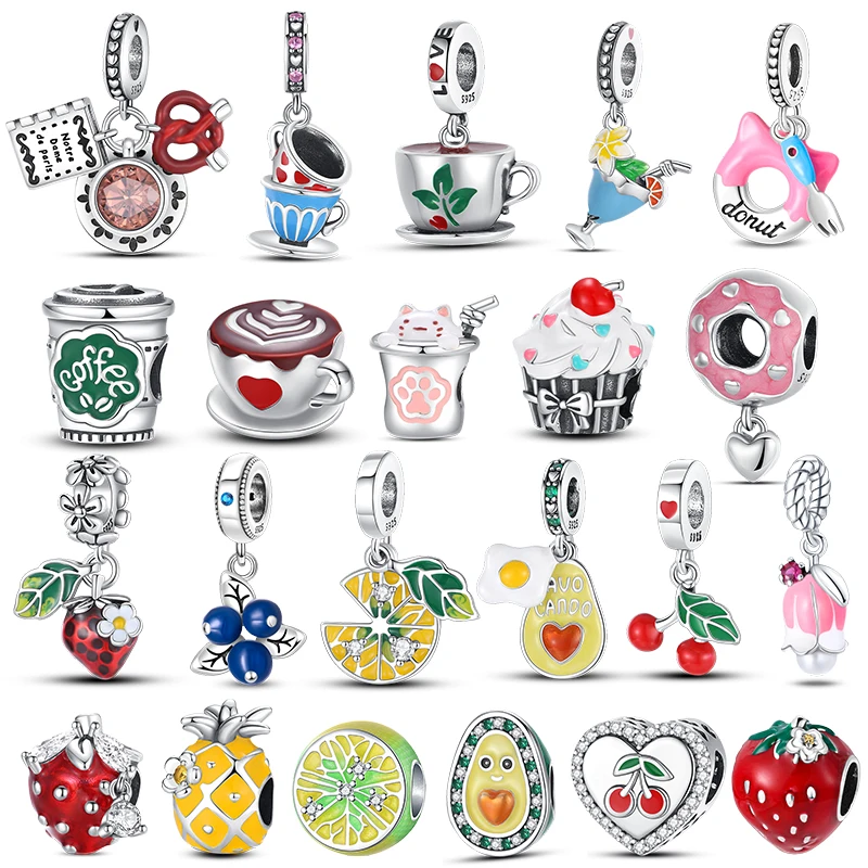 925 스털링 실버 체리 커피 케이크, 도넛 애프터눈 티 시리즈, 매력적인 비즈 펜던트, 맞춤 판도라 오리지널 팔찌, DIY title=925 스털링 실버 체리 커피 케이크, 도넛 애프터눈 티 시리즈, 매력적인 비즈 펜던트, 맞춤 판도라 오리지널 팔찌, DIY