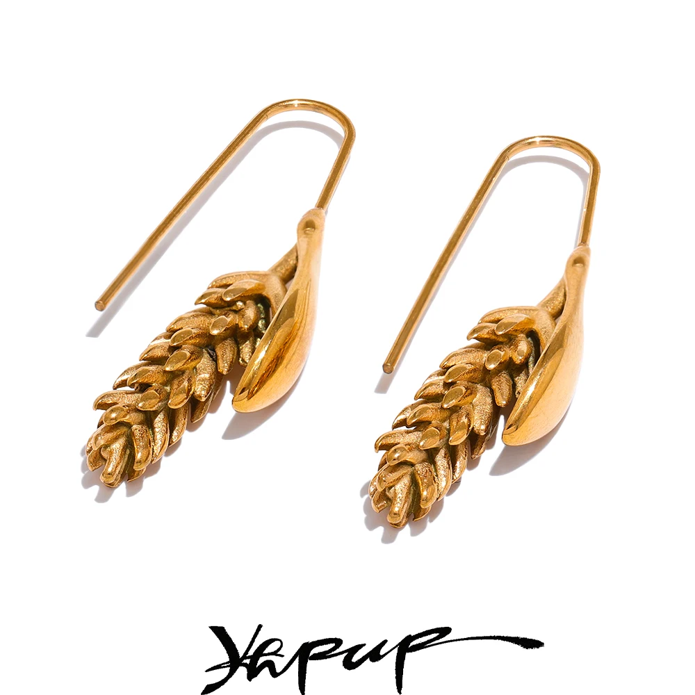 Yhpup 여성용 스테인리스 스틸 이어 오브 밀 패션 귀걸이, 18K 골드 도금, 방수 개인 진술 쥬얼리, 316L, 신제품 title=Yhpup 여성용 스테인리스 스틸 이어 오브 밀 패션 귀걸이, 18K 골드 도금, 방수 개인 진술 쥬얼리, 316L, 신제품