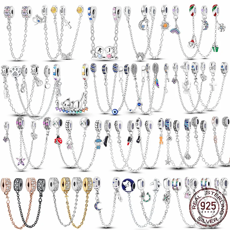 실버 크리스탈 안전 체인 고정 클립 가닥 참, 여성 팬 팔찌, 실버 쥬얼리, 파티 생일 선물 title=실버 크리스탈 안전 체인 고정 클립 가닥 참, 여성 팬 팔찌, 실버 쥬얼리, 파티 생일 선물 