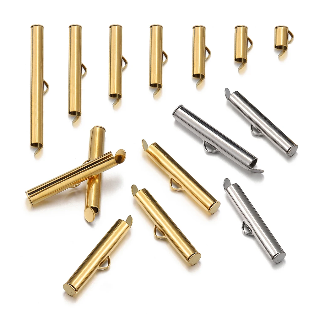 스테인레스 스틸 슬라이드 걸쇠 튜브 슬라이더 엔드 캡 씨드 비즈 리본 패스너 쥬얼리 만들기 DIY, 6-40mm 20 개 title=스테인레스 스틸 슬라이드 걸쇠 튜브 슬라이더 엔드 캡 씨드 비즈 리본 패스너 쥬얼리 만들기 DIY, 6-40mm 20 개