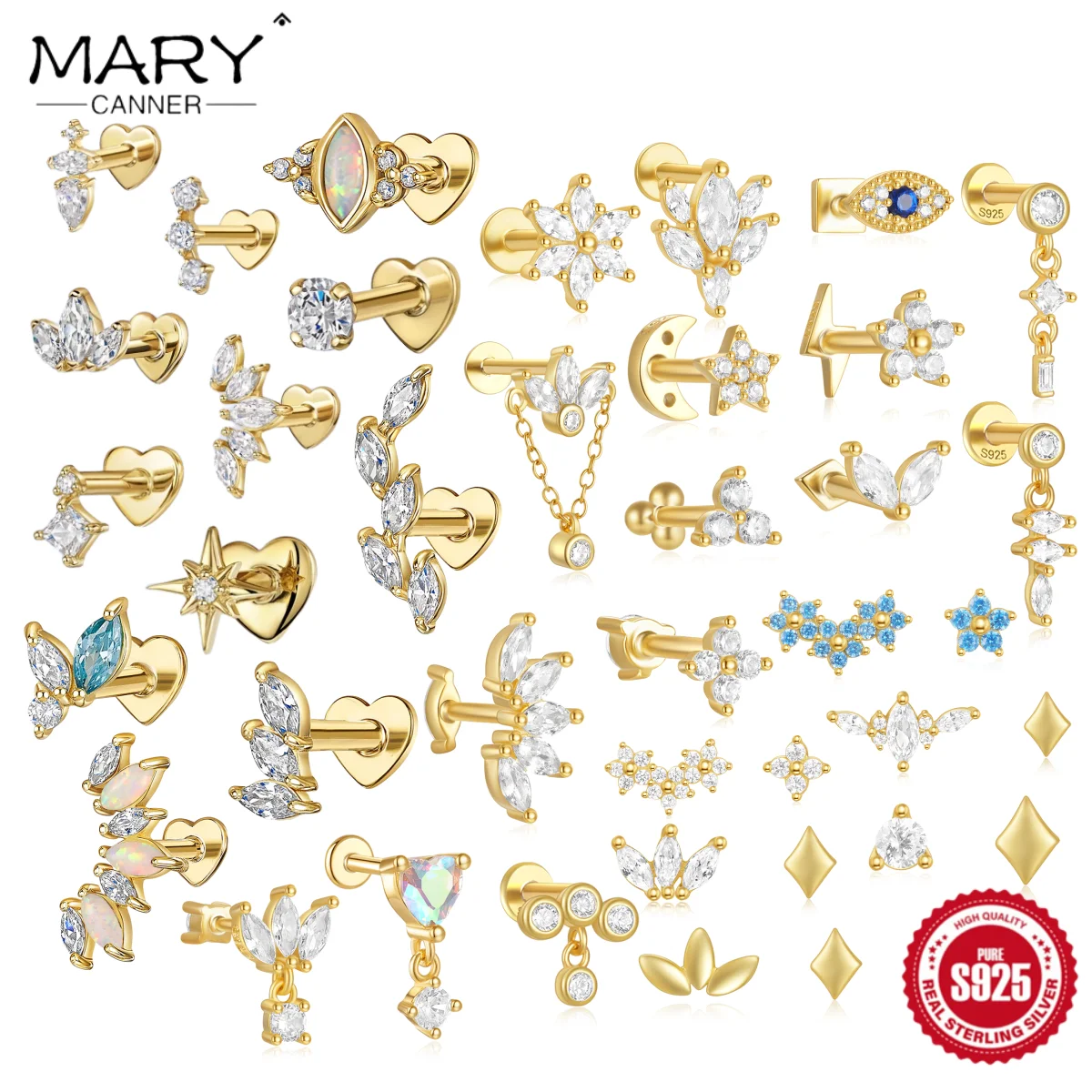 CANNER 여성용 925 스털링 실버 플랫 헤드 연골 피어싱 크라운 호스 아이 하트 스터드 귀걸이, 클래식 보석 선물, 1 개 title=CANNER 여성용 925 스털링 실버 플랫 헤드 연골 피어싱 크라운 호스 아이 하트 스터드 귀걸이, 클래식 보석 선물, 1 개 