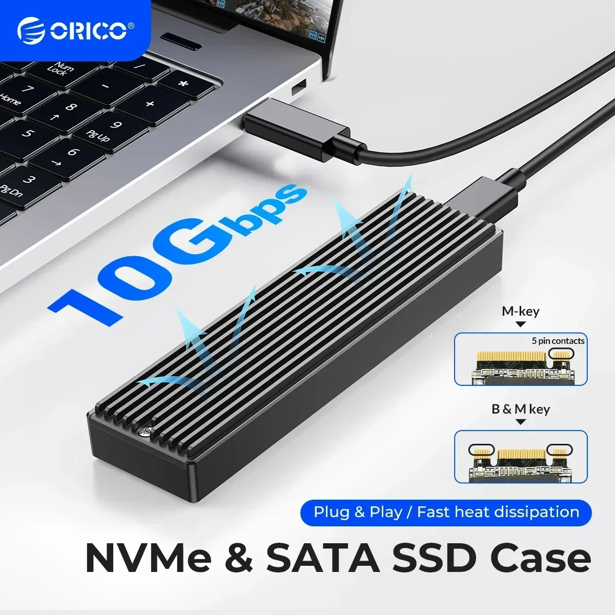 ORICO SSD 케이스 NVMe USB C타입 2 세대, 10Gbps PCIe SSD 케이스, M2 SATA NGFF 5Gbps, M.2 NVME 인클로저 디스크 박스 M.2 SSD 케이스 title=ORICO SSD 케이스 NVMe USB C타입 2 세대, 10Gbps PCIe SSD 케이스, M2 SATA NGFF 5Gbps, M.2 NVME 인클로저 디스크 박스 M.2 SSD 케이스 