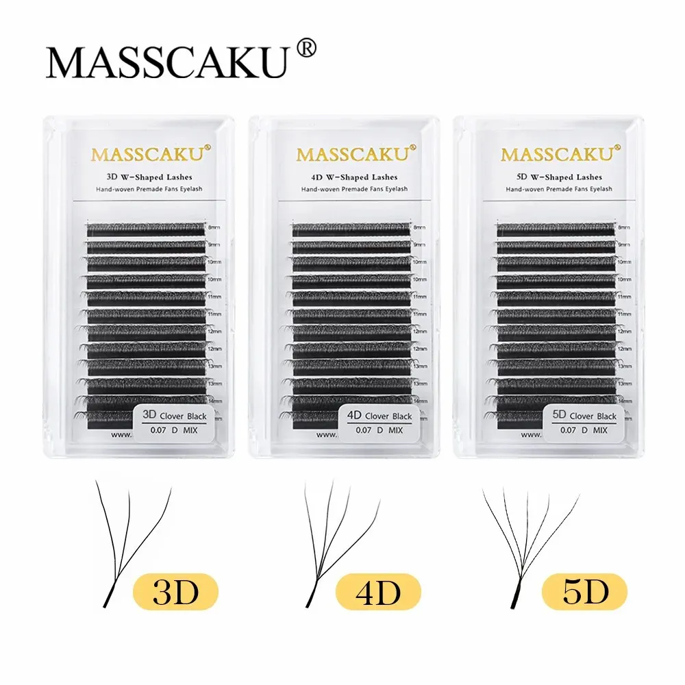 MASSCAKU 프리미엄 밍크 3D 4D 5D 6D 사전 제작 W형 인조 속눈썹, 12 라인, 부드럽고 자연스러운 개별 속눈썹 연장 용품 title=MASSCAKU 프리미엄 밍크 3D 4D 5D 6D 사전 제작 W형 인조 속눈썹, 12 라인, 부드럽고 자연스러운 개별 속눈썹 연장 용품 