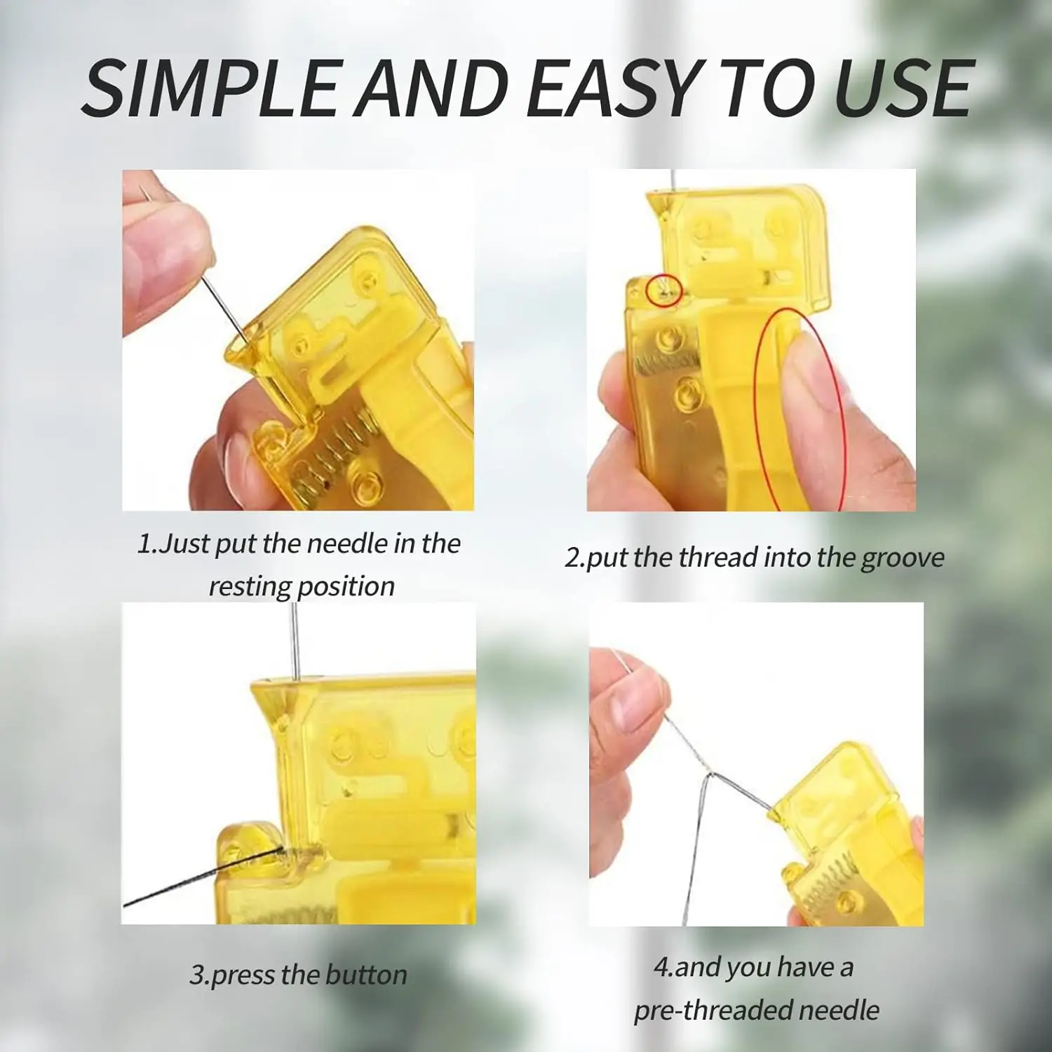 자동 쉬운 바늘 스레더 도구, 셀프 스레드 가이드, 플라스틱 바느질 액세서리, 손 바느질, 빠른 바늘 스레딩, 1-3 개