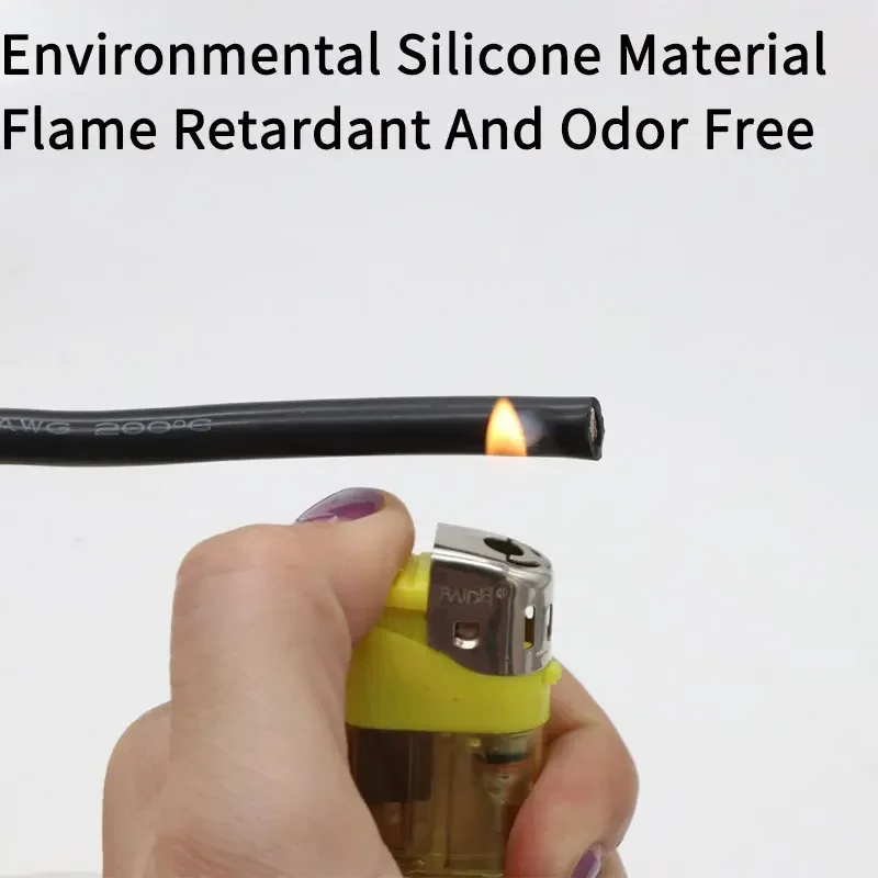 울트라 소프트 실리콘 구리 와이어, 고온 유연 내열 케이블, 1m 5m, 30 28 26 24 22 20 18 16 15 14 13 12 10 AWG