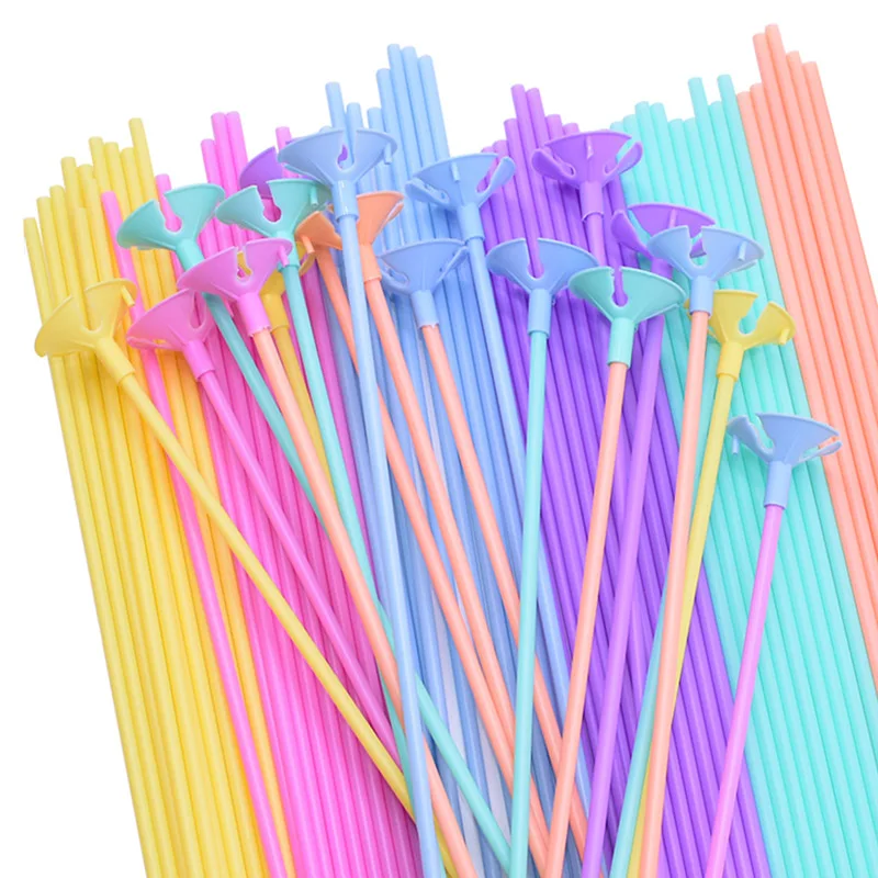 라텍스 풍선 스틱 흰색 풍선 홀더 스틱 컵 포함, 30cm 웨딩 생일 파티 풍선 공 장식 액세서리