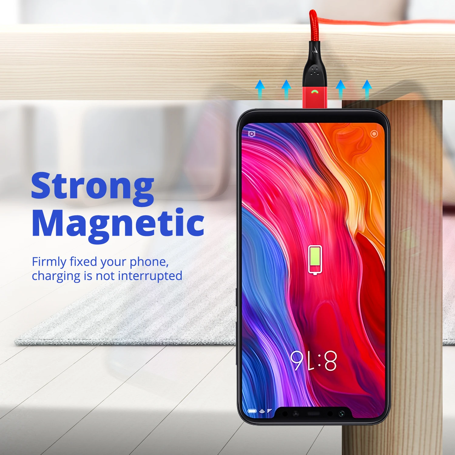 FONKEN 마그네틱 충전 케이블, USB C 타입, 마그네틱 휴대폰 충전기 케이블, 리얼미 gt6 용, 마이크로 USB, 안드로이드 충전 코드