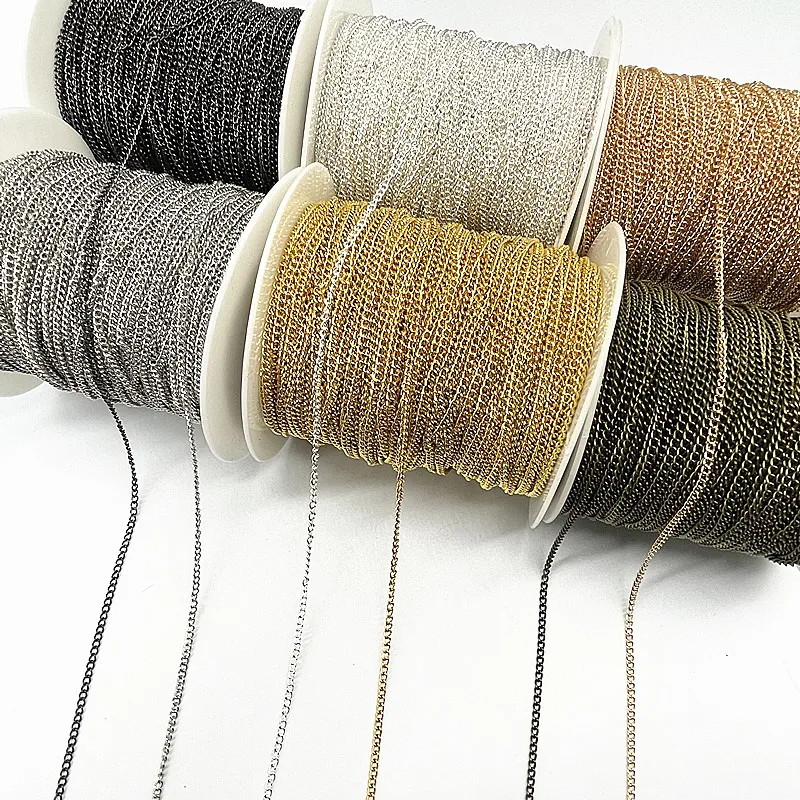 2 야드 골드/실버/브론즈/블랙 도금 목걸이 체인, 쥬얼리 제작 결과 DIY 목걸이 체인 재료 수제 title=2 야드 골드/실버/브론즈/블랙 도금 목걸이 체인, 쥬얼리 제작 결과 DIY 목걸이 체인 재료 수제