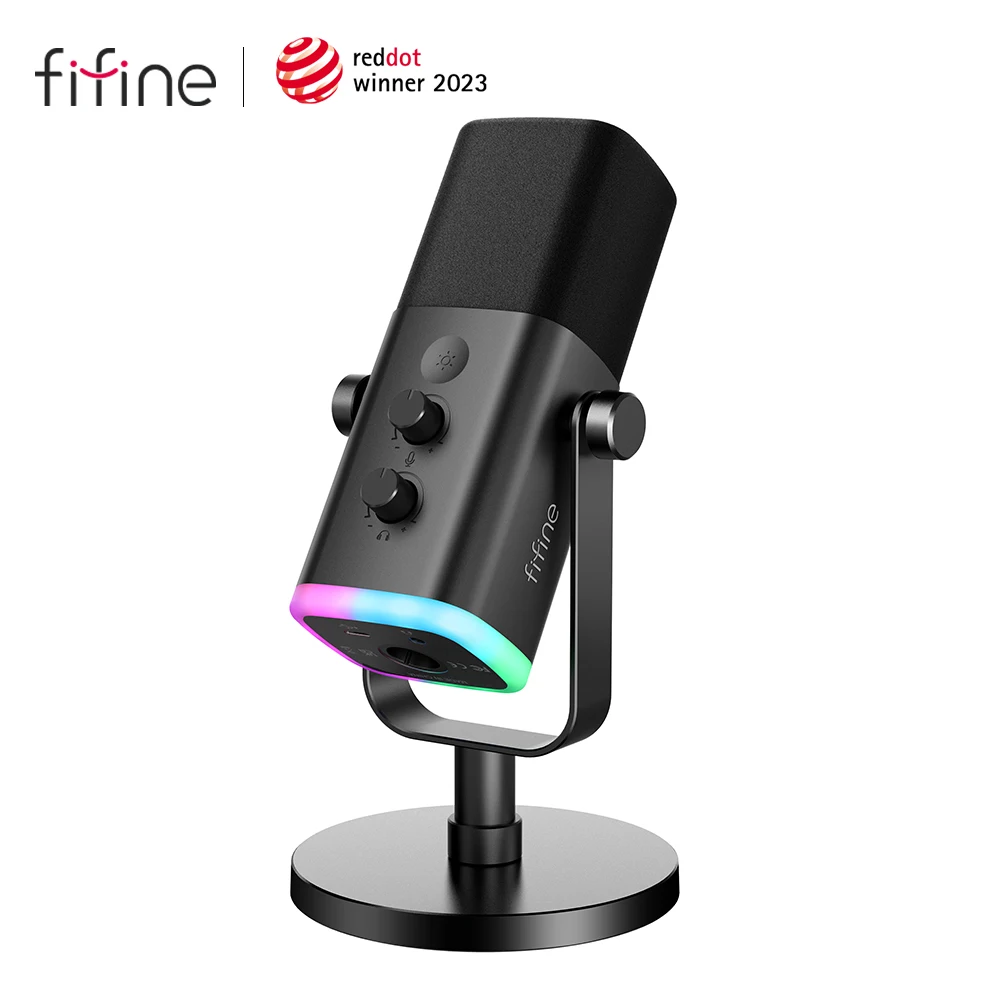 FIFINE USB/XLR 동적 마이크, 터치 무음 버튼, 헤드폰 잭, I/O 제어, PC PS5/4 믹서, 게임 MIC Ampligame AM8 title=FIFINE USB/XLR 동적 마이크, 터치 무음 버튼, 헤드폰 잭, I/O 제어, PC PS5/4 믹서, 게임 MIC Ampligame AM8 