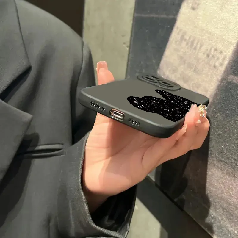 플로럴 베어 페인팅 휴대폰 케이스, 아이폰 16, 15, 14 프로 맥스, 13, 12, 11, XS, X, XR, 7, 8 플러스, SE, 2022, SE3, 충격 방지 소프트 실리콘 커버