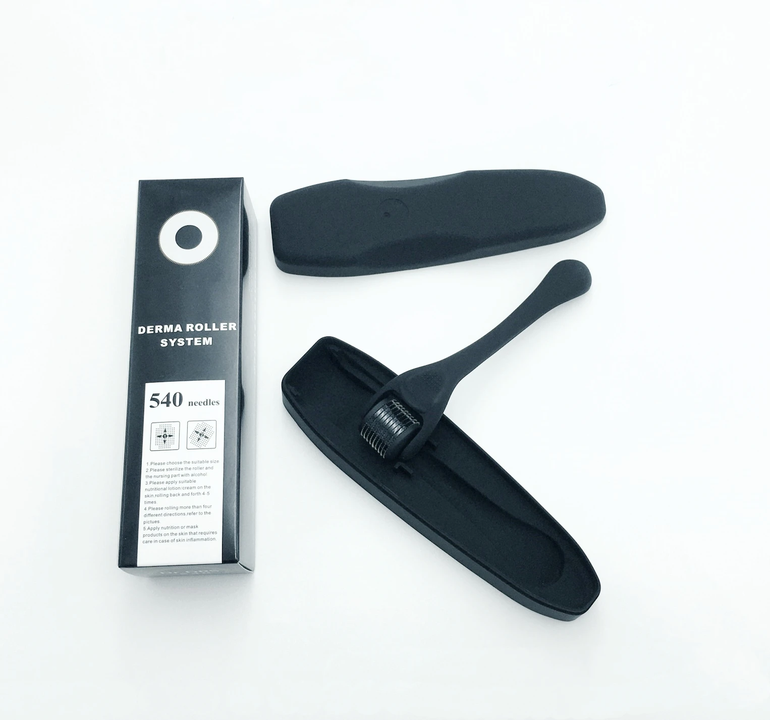 피부 수염 및 모발용 더마 롤러, 마이크로 페이스 롤 도구, 얼굴, 몸, 모발 성장용 바늘 540, 0.2mm, 0.25mm, 0.3mm