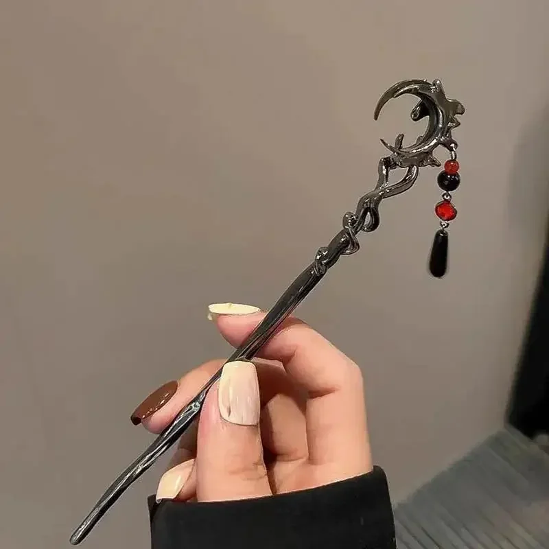 중국 스타일 나비 꽃 술 비녀 여성용 빈티지 금속 한푸 젓가락, 비녀 년대 헤어 액세서리, 신제품