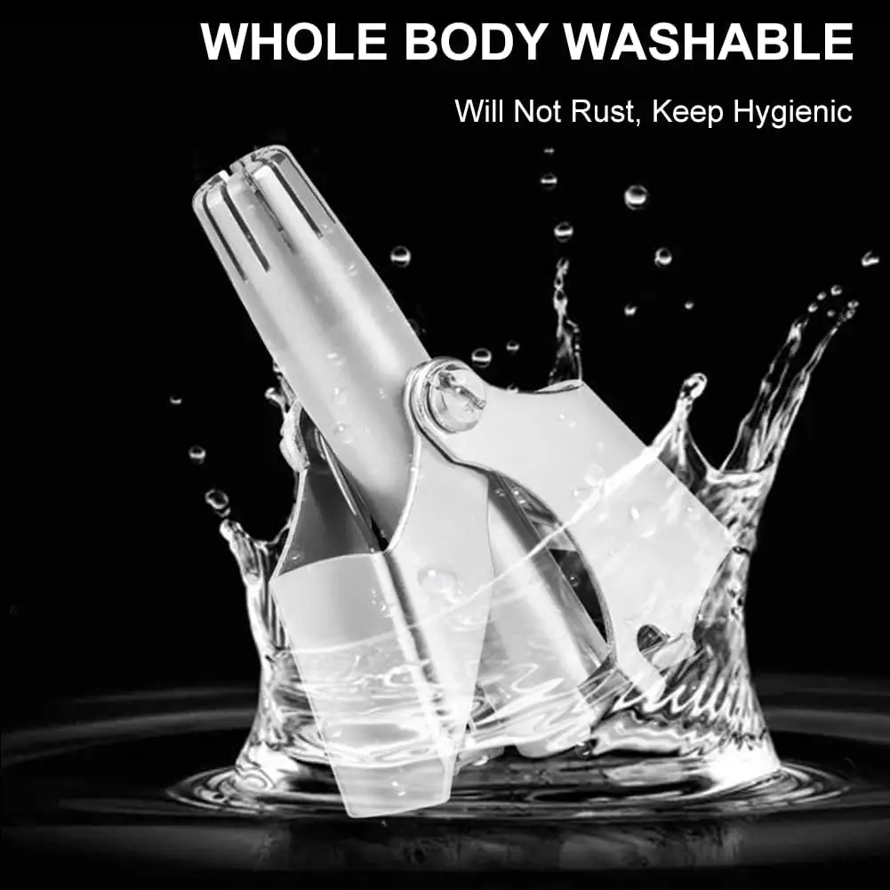 남녀공용 코 헤어 트리머, 무소음, 세척 가능, 수동 비강 헤어 트리머